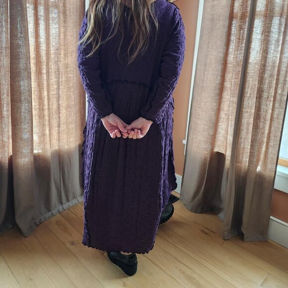 NOBLU PUCKER DRESS PURPLE/BLACK TRIM - Picture 2 of 3